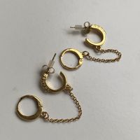 18KGP Edelstahl Kette Ohrringe mit Zirkonia