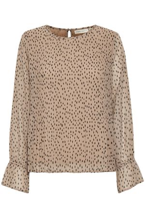 InWear Bluse, Grösse 32, beige mit schwarzen Punkten