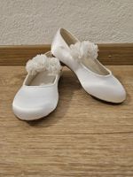 Festliche Mädscheschuhe, Gr. 28, Weiss mit Blueme, Top!