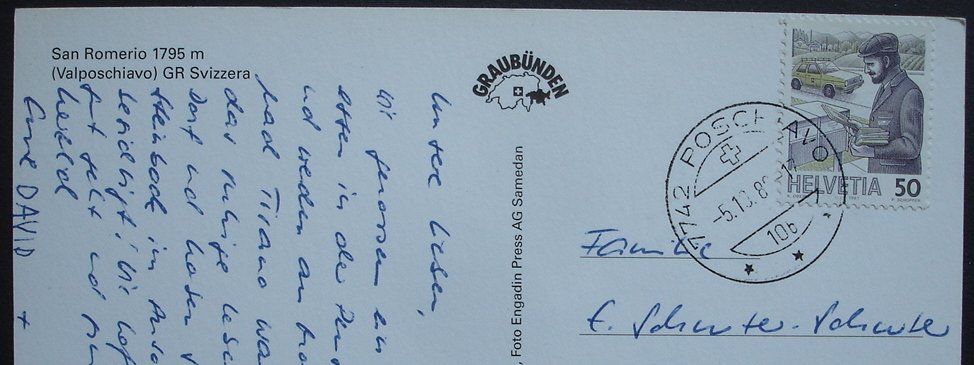 Cartoline postali: POSCHIAVO San Romerio – Usato da Jona venduto da philajona 1