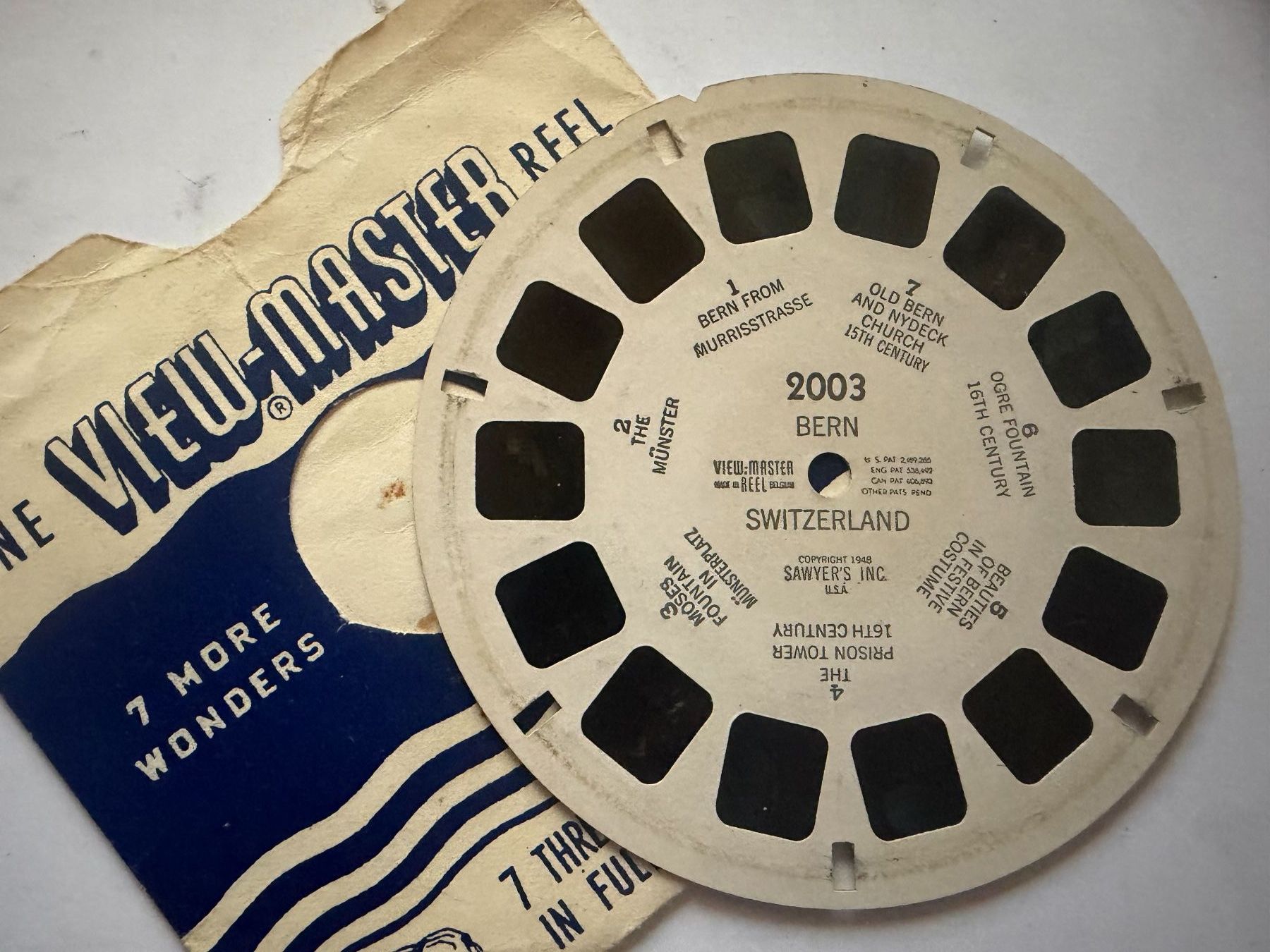 View-master Giocattoli: View-Master 3D: Nr. 2003 BERN – Usato da Tegerfelden venduto da siebenmacky