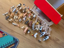 Bauernhof Tiere mit Stall Konvolut guter Zustand