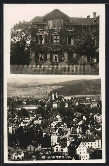 Cartoline postali: Winterthur, Blick auf ein Gebäude, Pano – Usato da Berlin venduto da bartko-reher