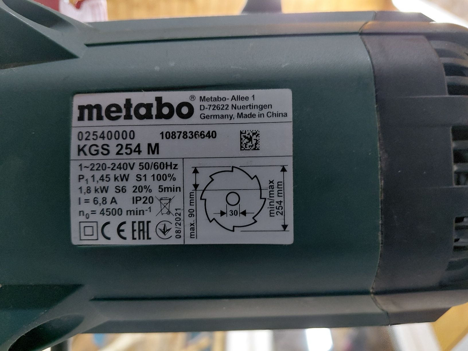 Alle Maschinen: Metabo KGS 254 M – Gebraucht aus Beromünster von spinatfarmer 2