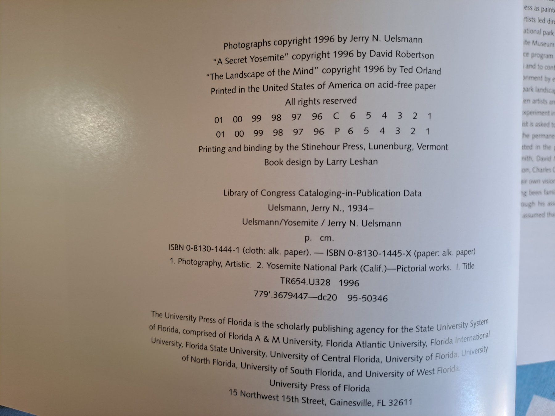 Libri: Book Yosemite UELSMANN – Usato da LAUSANNE venduto da KWEW 2
