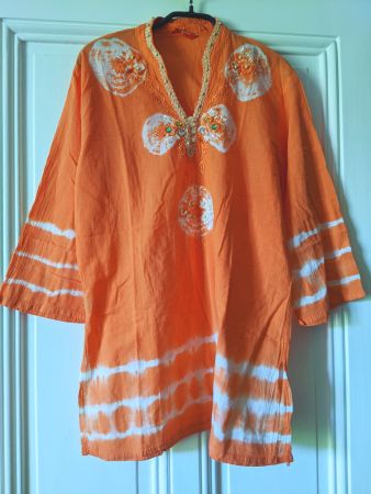 MISS WAN : Tunique indienne brodée orange M