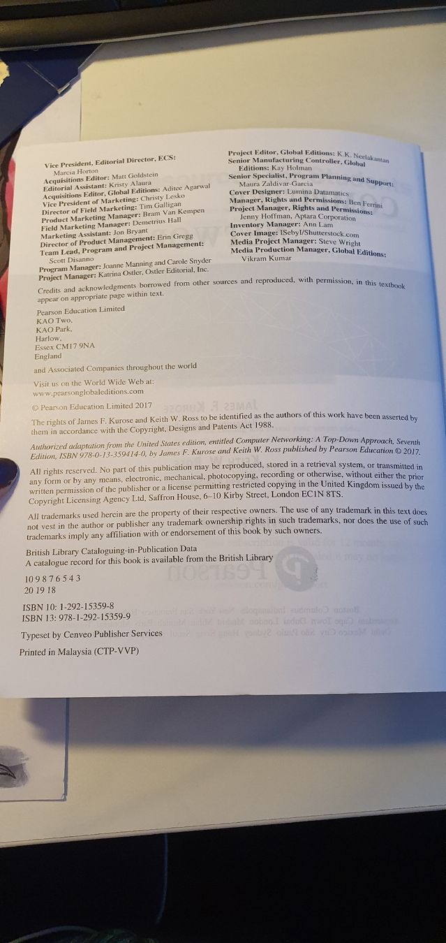 Bücher: Computer Networking A Top-Down Approach (Kurose • Ross) – Neu (gemäss Beschreibung) aus Regensdorf von  2
