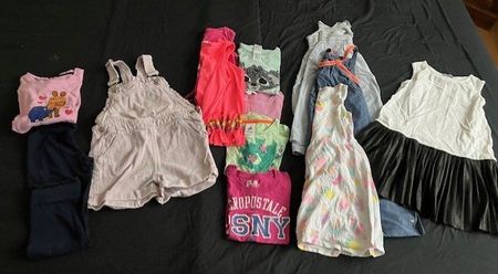 Lot vêtements fille, divers habits été, taille 110-116 cm