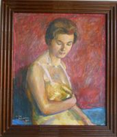 David Arnold Burnand (1888-1975) Oelbild Dame