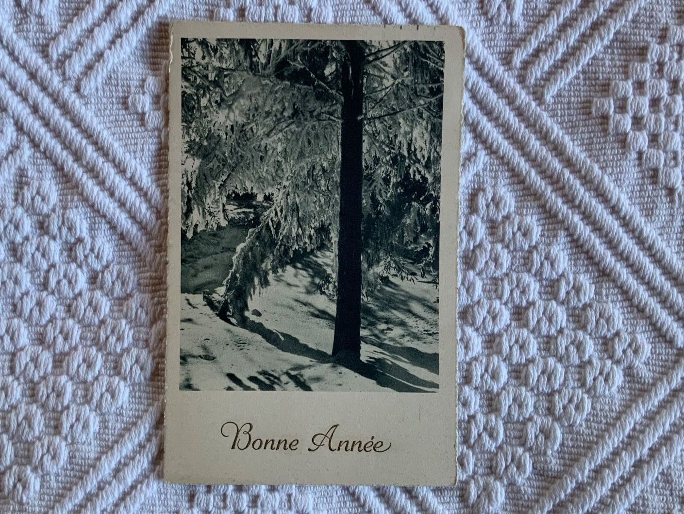 Cartoline postali: Ansichtskartemit Bonne Année, gelaufen 1932 – Usato da Vellerat venduto da joromaur