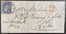 1868, Faltbrief von Geneve nach Lyon (F) mit No. 41