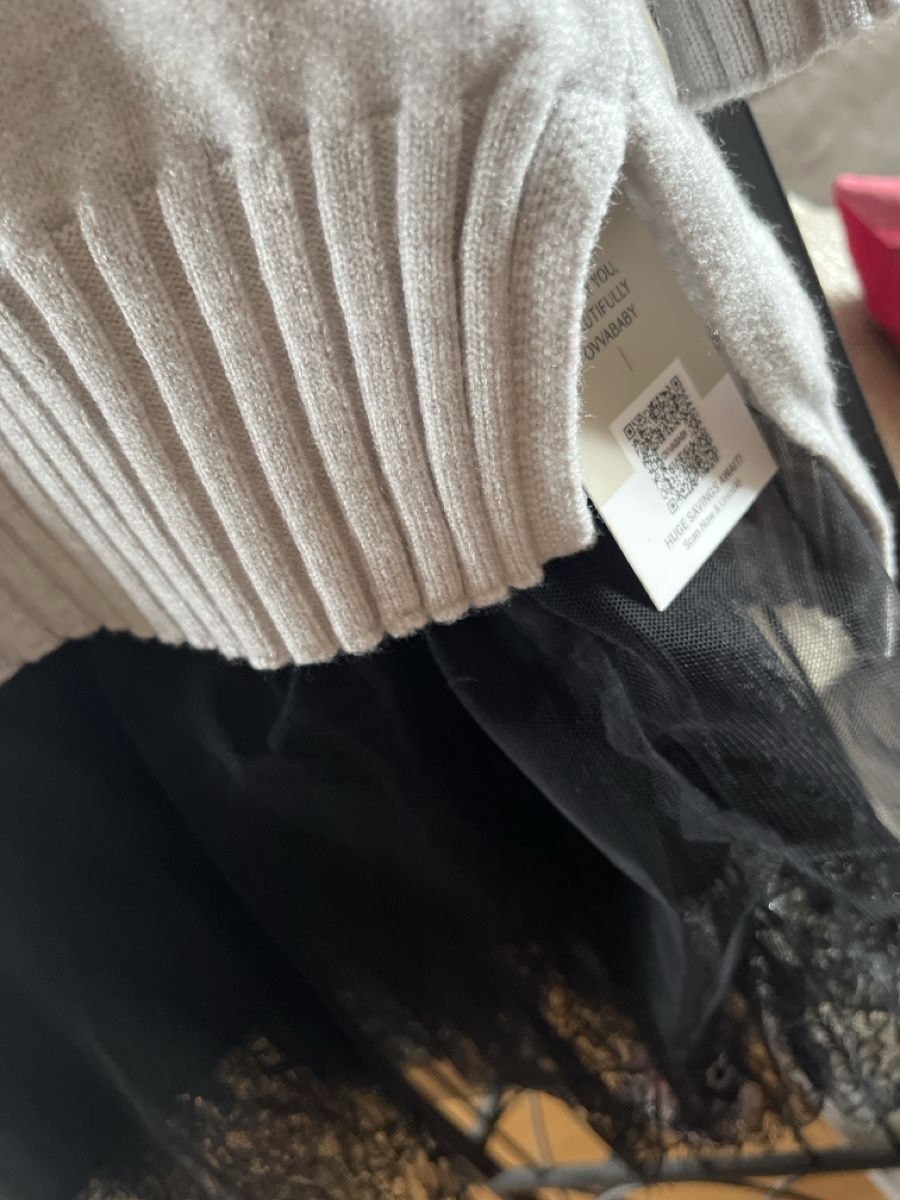 Vestiti: Twin-set pull et robe bas dentelle, gris, chiné et noir M – Nuovo e nell'imballaggio originale da Genève venduto da Libellule477 5