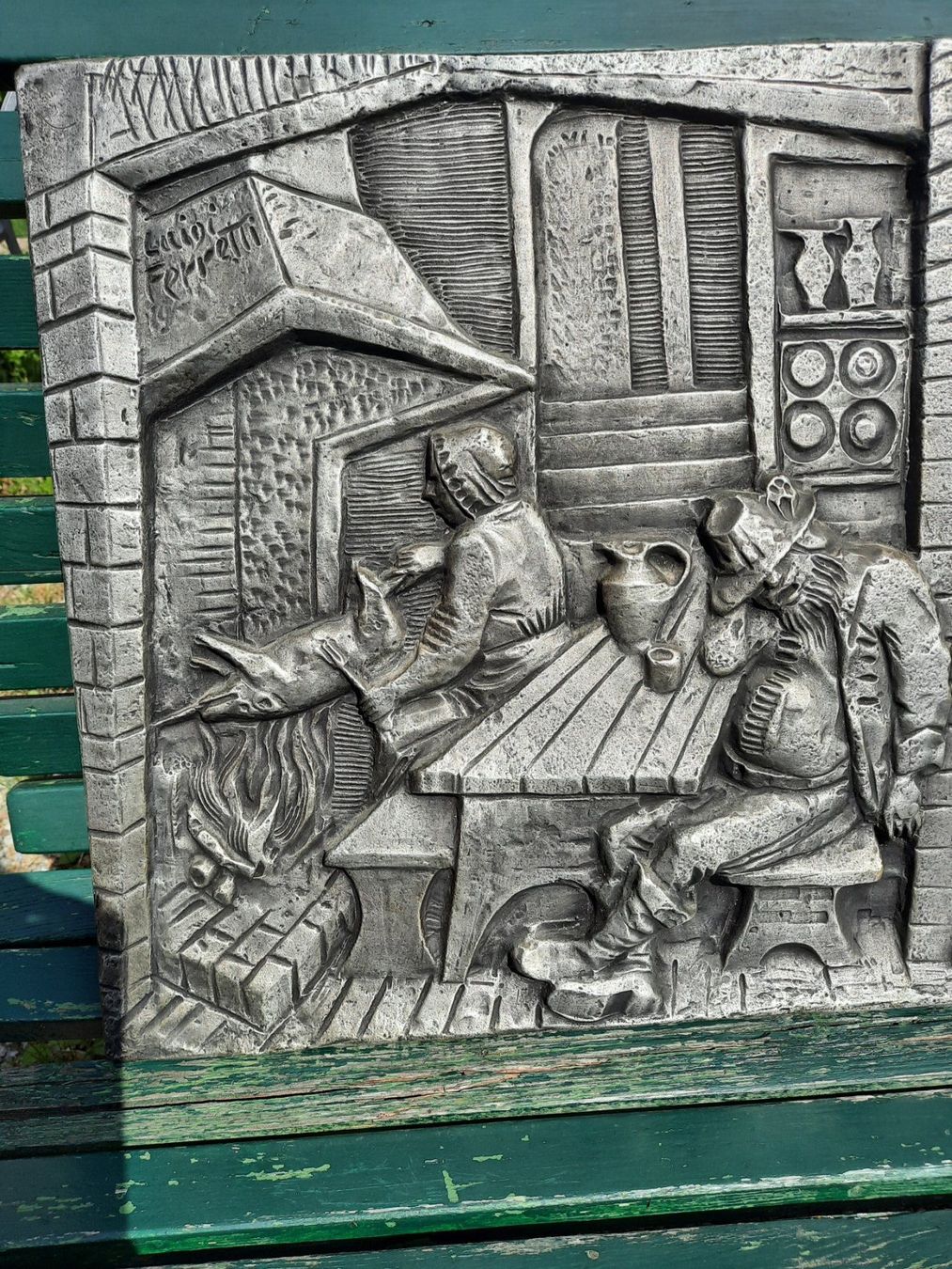 Piatti di portata: Luigi Ferretti Kunst, Relief, signiert – Usato da Weinfelden venduto da JoeBaer 1