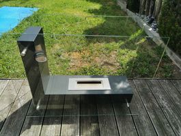 Edler Ethanol-Kamin Glas Stahl Anthrazit - Top Zustand!