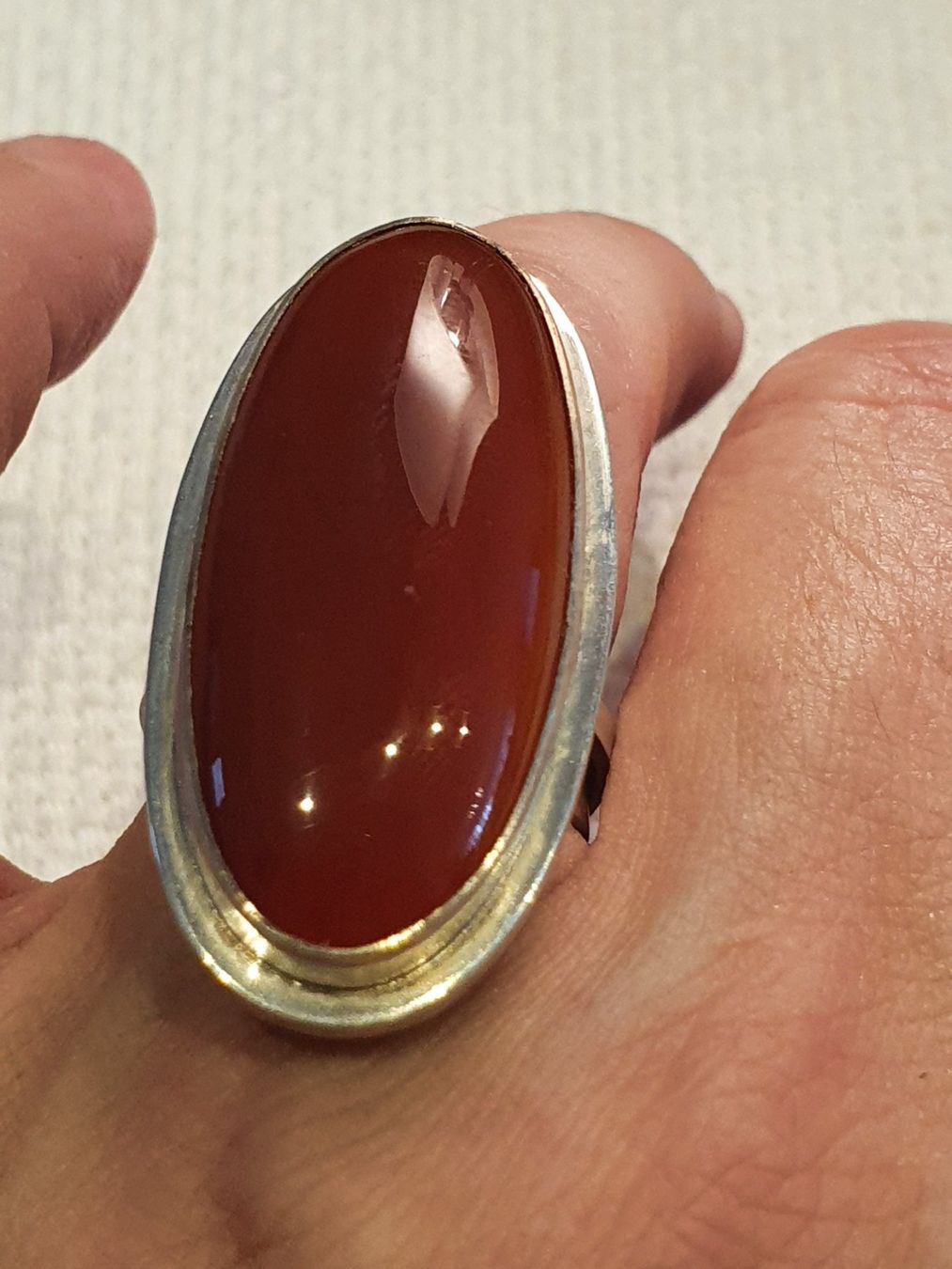 Ringe: Opulenter 925 Silber Ring besetzt mit grossem Karneol – Gebraucht aus Wohlen AG von palmsprings 3