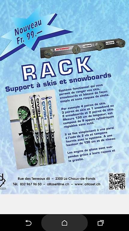 Altro in Decorazioni & Accessori: Râtelier - support à ski et snowboard neuf – Usato da Cortaillod venduto da cag_fw9p 2