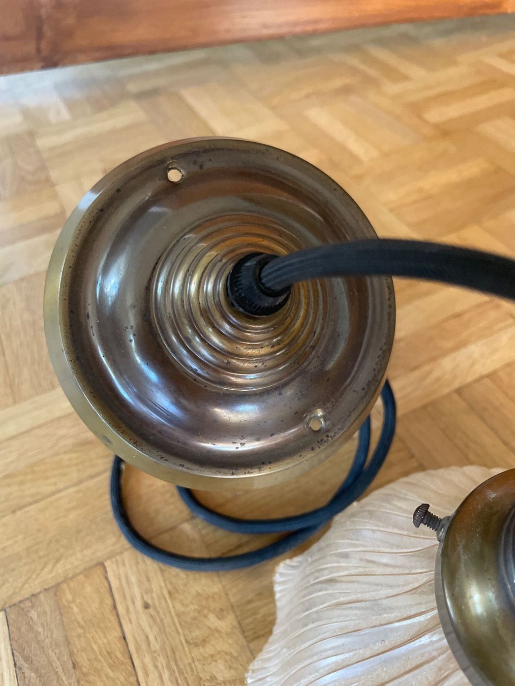 Kronleuchter & Deckenlampen: Antike Deckenlampe Messing & Glas – Gebraucht aus Zürich von maroccm 3