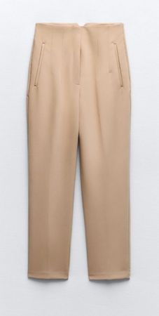 Trendige Zara Stoffhose, Beige, Grösse 36 - Herbst Sale!
