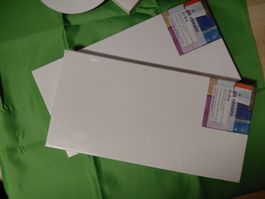 2x Leinwand 20x60cm & rundes Board, Malzubehör Künstler!