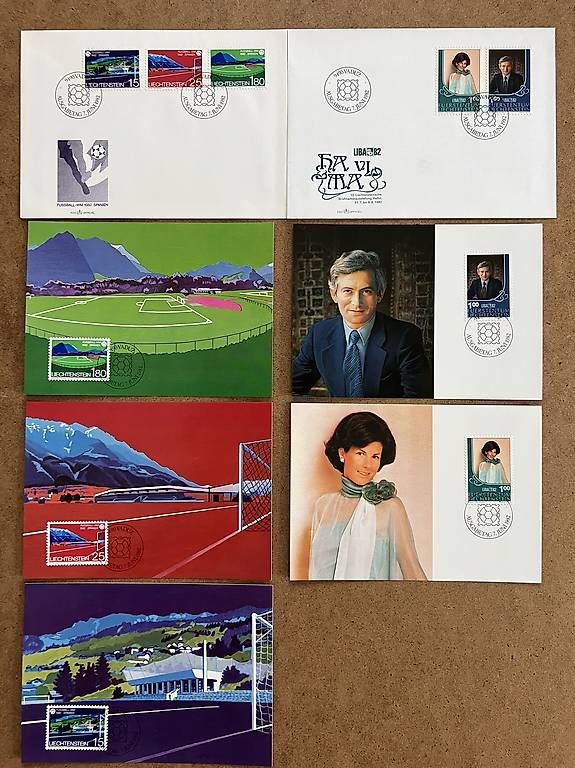 Tutti i francobolli: Ersttagsbriefe FDC Lichtenstein Dez. 1981 - März 1995 – Usato da Leuggern venduto da Maceio100 1