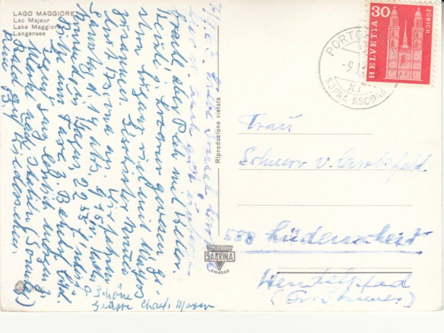 Cartoline postali: Lago Maggiore 1963 – Usato da Bürglen TG venduto da StampGraf 1