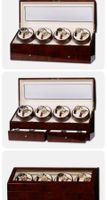 + Uhrenbeweger "Kubus" 8+8 Uhren Wurzelholz 2 Schubladen