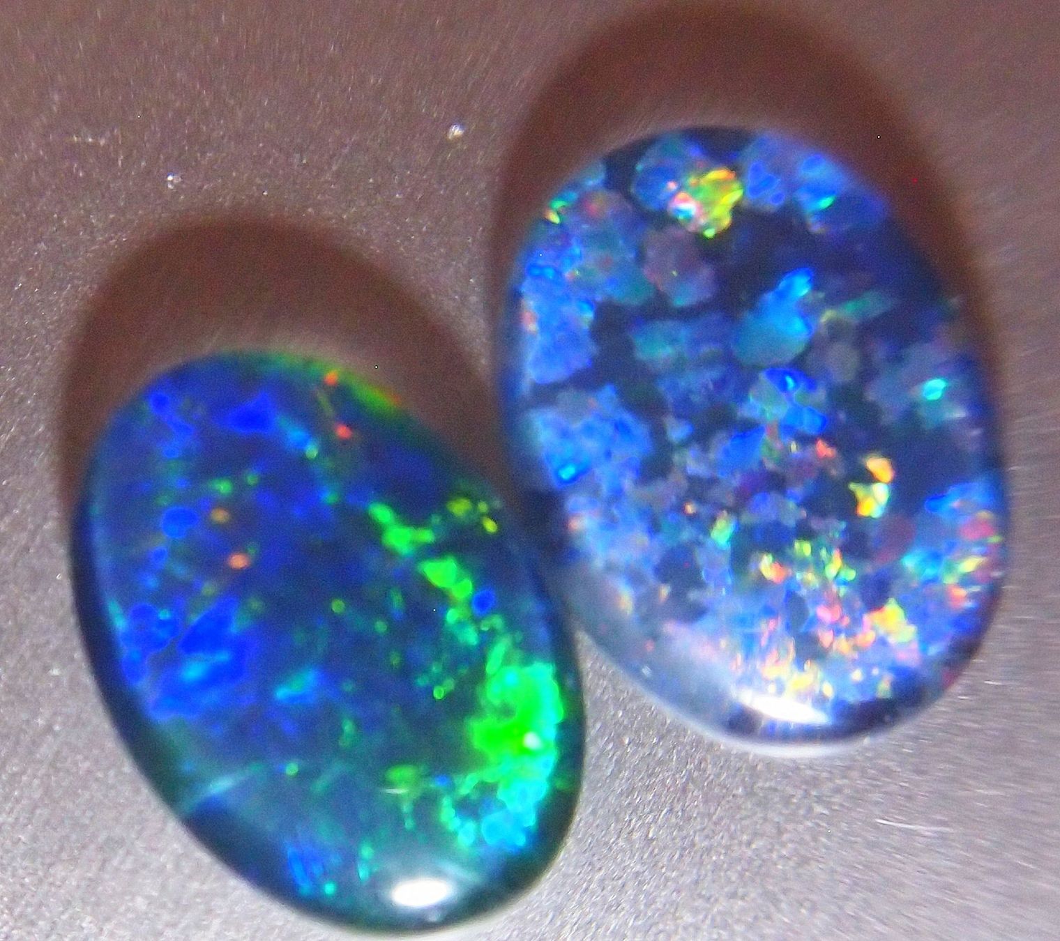 Pierres précieuses: 2 x 3,5 ct. Blackopal Triplette AAA – Neuf (Voir description) à Reinach BL par Hesekiel39 4