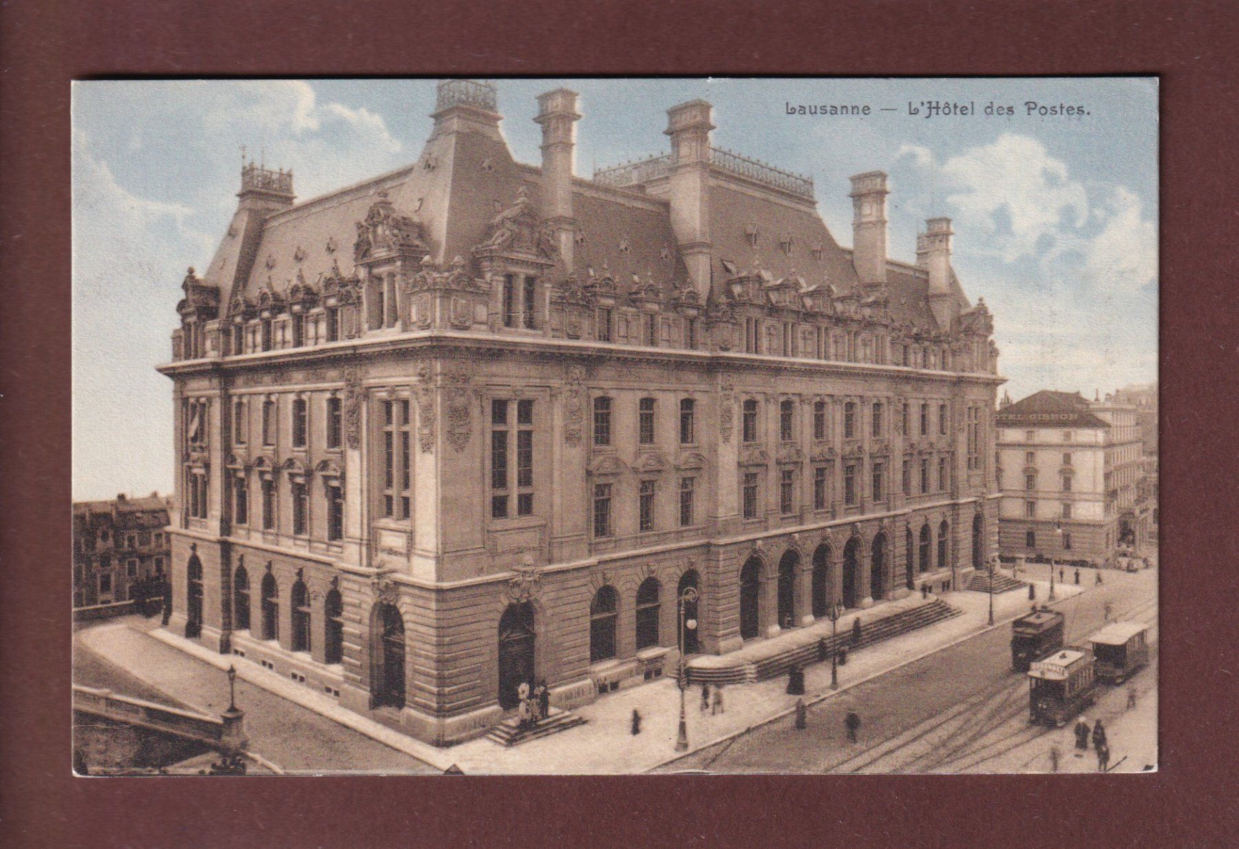 Cartoline postali: LAUSANNE - Hôtel des Postes - Tram – Usato da Pully venduto da nicecards
