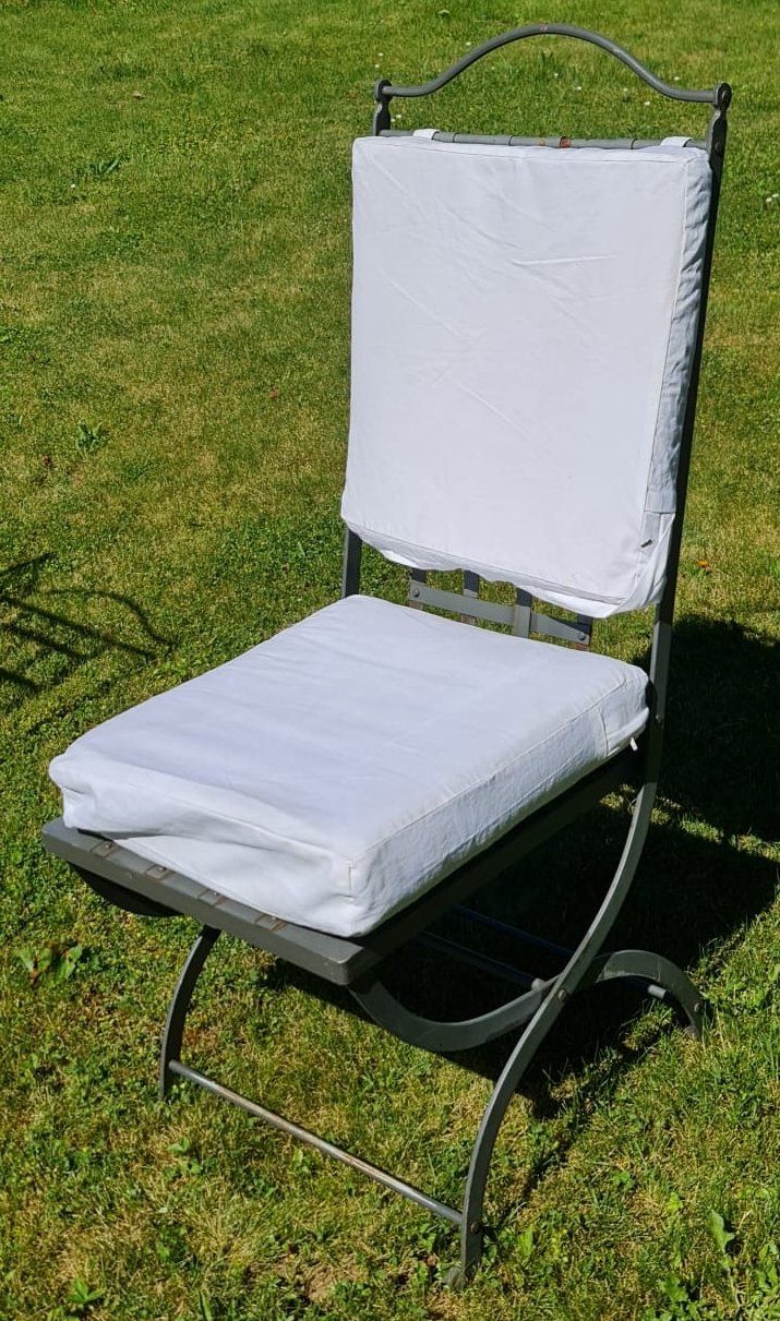 Sedie: Chaises de jardin en fer forgé, avec coussins – Usato da Attalens venduto da MinolFan 3