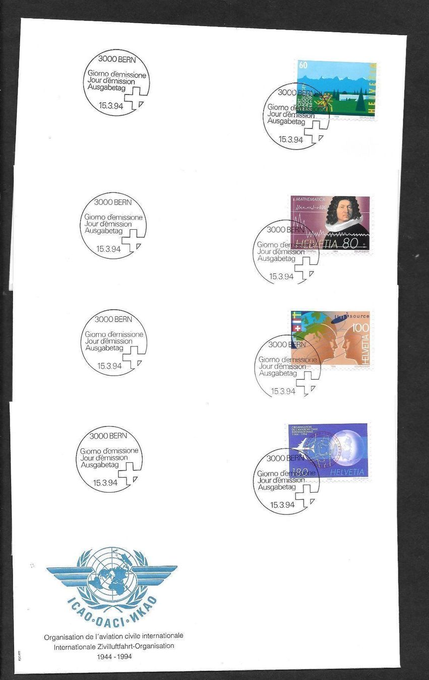 Alle Briefmarken: 4 FDC 856-859 Serie Einzelmarken ET 15.3.1994 – Neu (gemäss Beschreibung) aus Olten von clotaldi