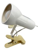 Lampe à pince vintage orientable en métal émaillé blanc 1970