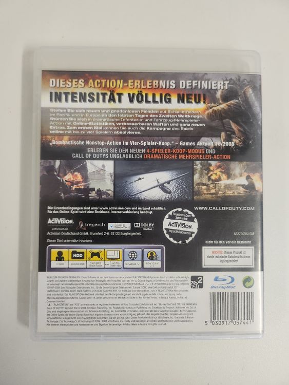 Sony Jeux: Call of Duty World at War PS3 Spiel Top Zustand – D'occasion à Tuggen par Zweitechanceboutique 3