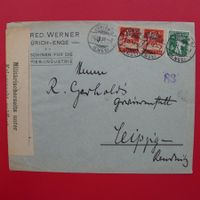 1918: Firmenbrief von ZÜRICH ENGE, Zensuriert nach LEIPZIG.
