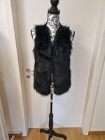Schwarze Kunstfellweste Gr. S kuschelig warm Winter