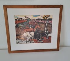 Alois Carigiet Kunstdruck gerahmt, 1964