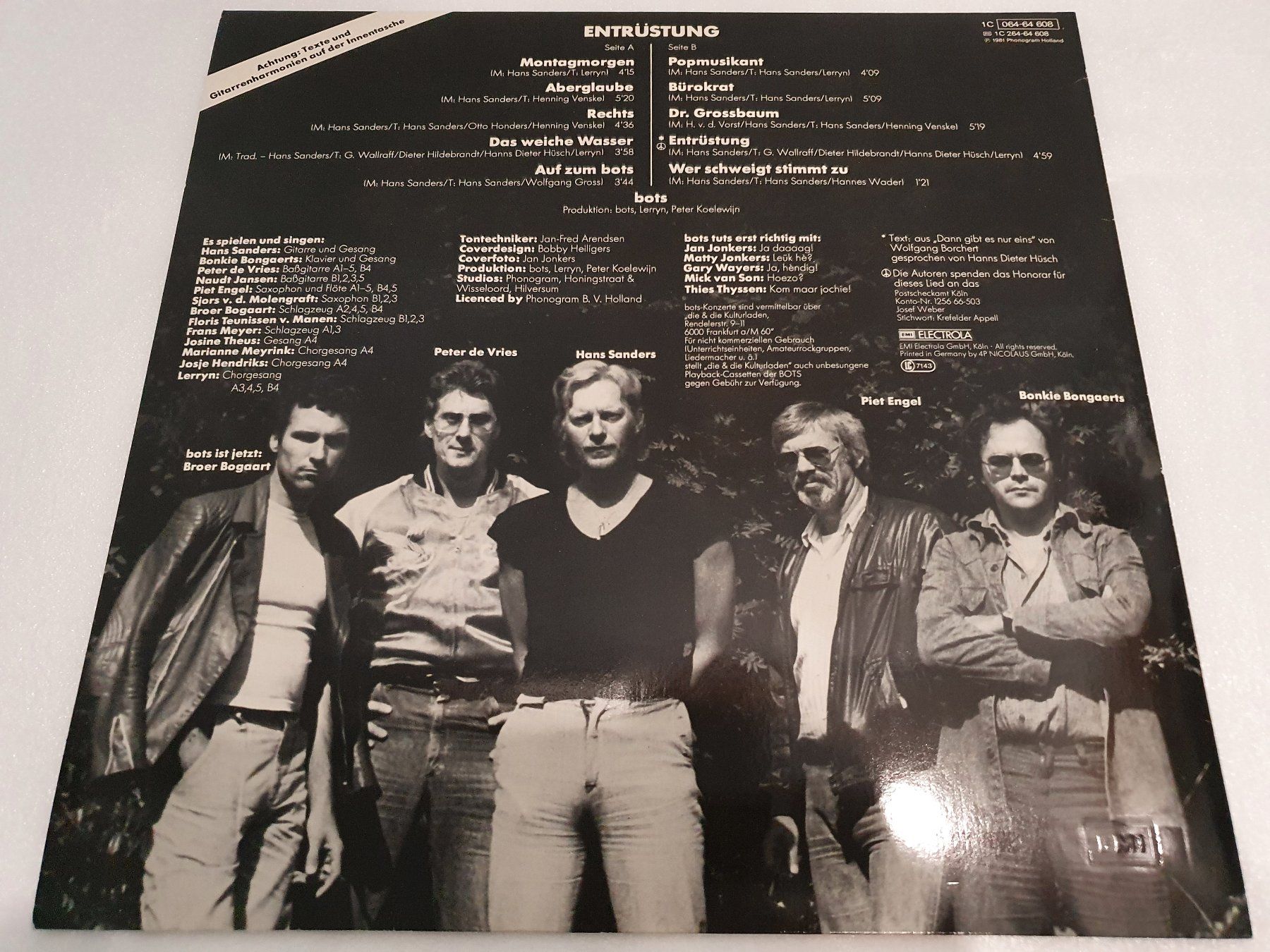Dischi in vinile: Bots – Entrüstung – Usato da Uster venduto da Vinyl-Leidenschaft 1