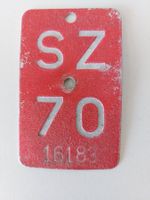 Velonummer SZ 70 plaque Velo