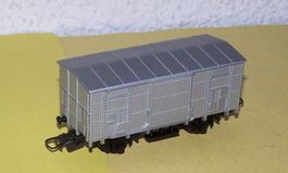 Lima H0 FS Spitzdach-Güterwagen, silbrig, DC+AC, vintage