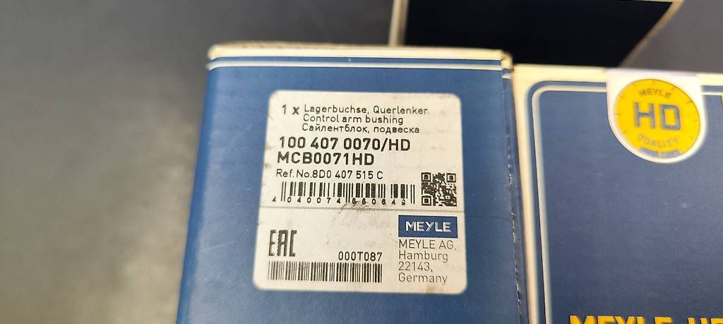 Tutti pezzi di ricambio auto: Querlenkergummi Audi oben Meyle 1004070070HD – Usato da Veltheim AG venduto da lagunav624v 1
