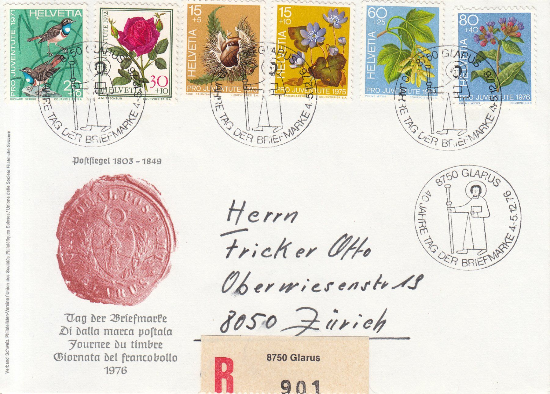 Tutti i francobolli: TdB 1976 Glarus – Usato da Bürglen TG venduto da StampGraf