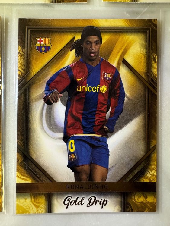 5x FC Barcelona Gold Drip Lamine Messi Ronaldo Ronaldinho (Gebraucht ...