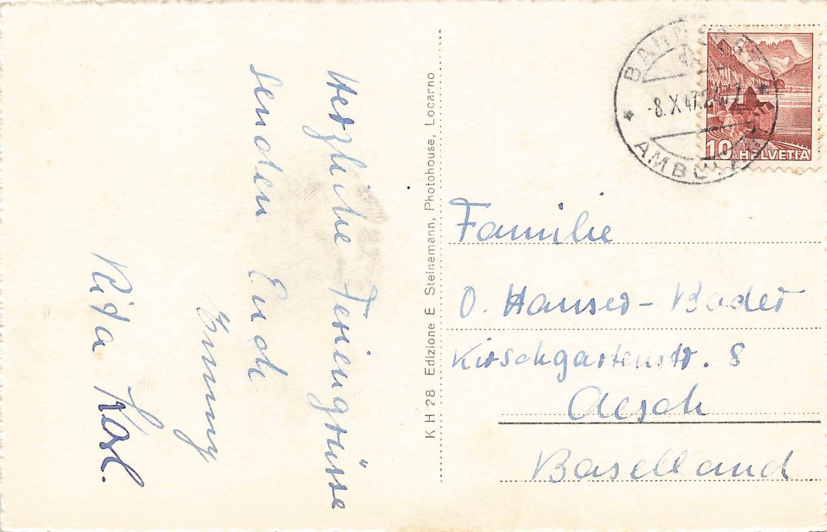 Cartoline postali: St. Abbondio Gambarogno – Usato da Biasca venduto da Blenio71 1