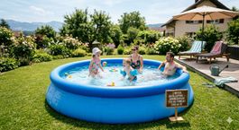 Aufblasbarer Pool 3 m mit Wärmepumpe und Filteranlage