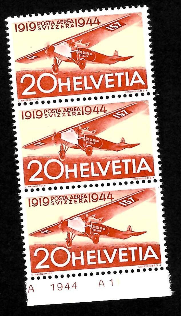 Tutti i francobolli: Flugpost Dreierstreifen ** – Usato da Bonstetten venduto da Vrk220556
