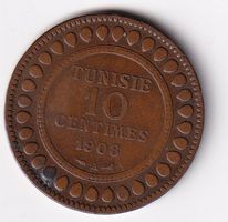 Tunesien 10 centimes 1908 rar