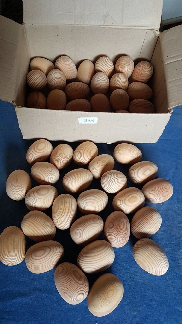 Articoli in legno: 50 Stk. Eier in Föhrenholz – Nuovo (secondo la descrizione) da Sulgen venduto da Wag0815 1