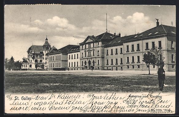 Cartoline postali: AK St. Gallen, Kaserne und Kantine – Usato da Berlin venduto da bartko-reher