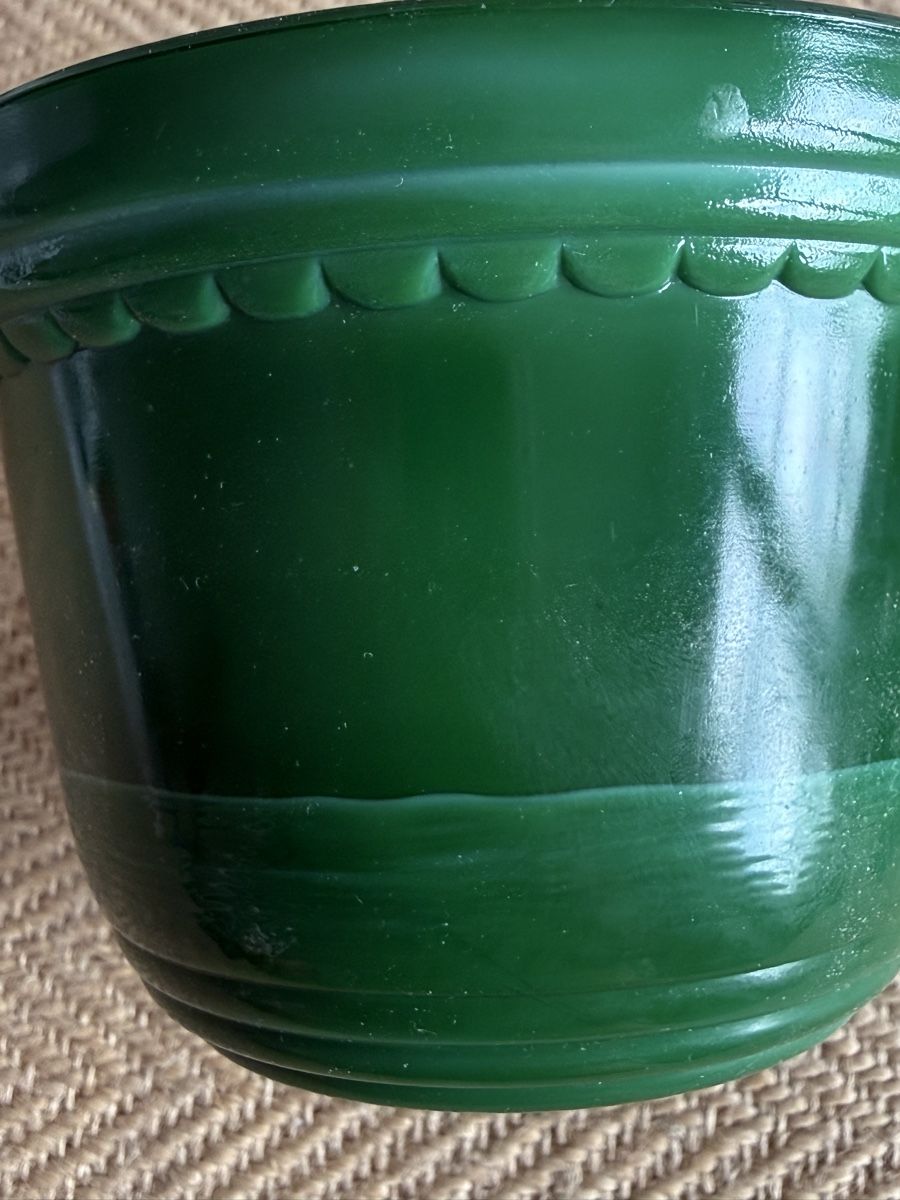 Zuccheriere: Vintage Deckeldose Boho Malachit Glas Tschechoslowakei  – Usato da Konolfingen venduto da petzipetz 2