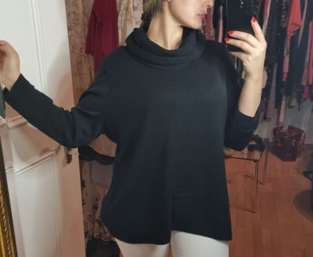 Schwarzer Damenpullover Gr. XL, Rollkragen, guter Zustand