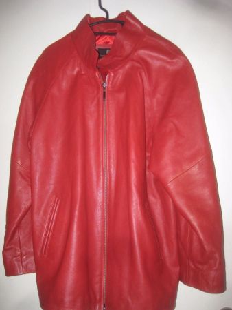 LEDER  JACKE  ROT